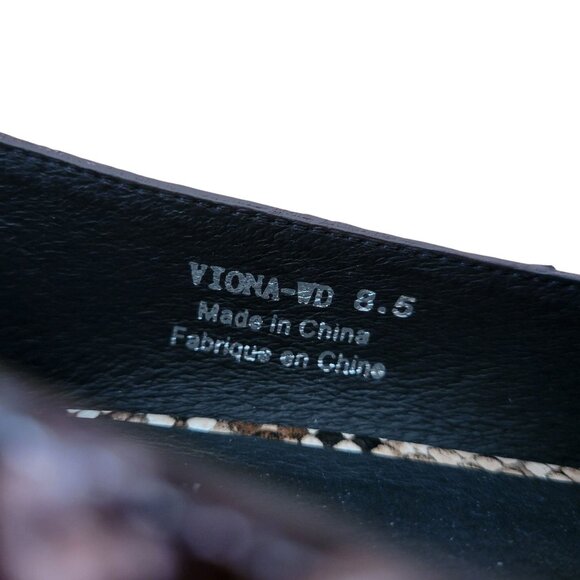 Jeffrey Campbell 8.5 Snake Print Pointed Toe Loafers Wooden Heel VIONA - Picture 3 of 8